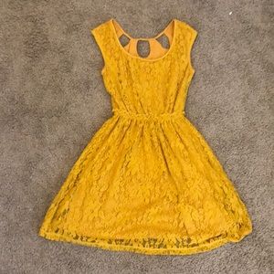 Adorable mustard yellow lace dress